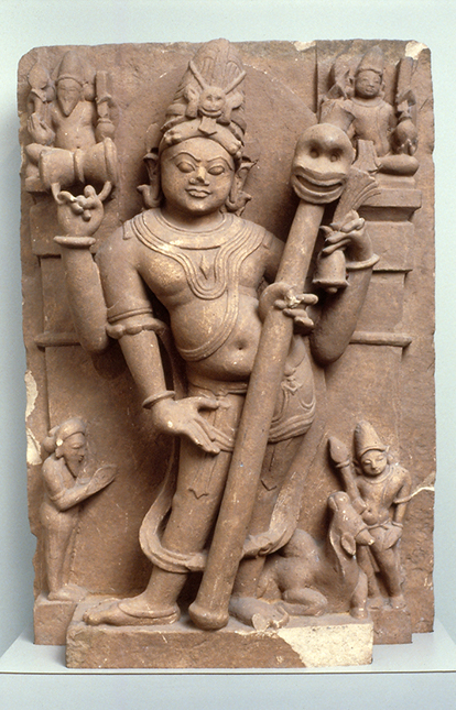 North Central India, perhaps Rajasthan, ca. 11th–12th century Sandstone Purchased with funds generated from gifts of Dr. and Mrs. Renato Almansi, Mr. and Mrs. Judson Biehle in memory of Dean Martha Biehle, Mrs. Josefa Carlebach, Dr. Samuel Eilenberg, Dr. and Mrs. Martin J. Gerson, Mr .Robert Landers, Dr. Richard Nalin, and Mr. And Mrs. Irwin A. Vladimir (86.21) Height: 68 cm Additional images may be viewed in Argus