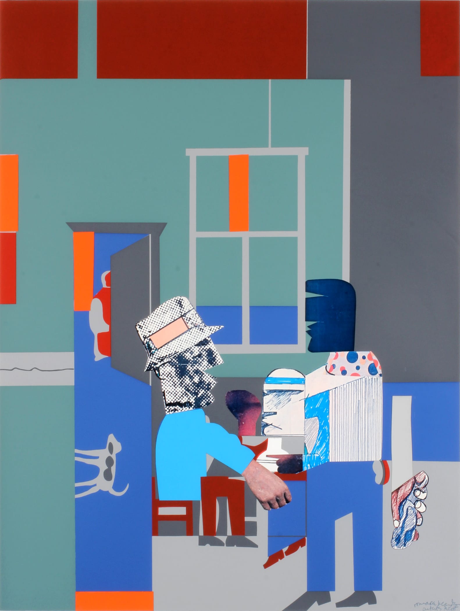 Romare Bearden (American, 1911-1988) Carolina Blue Serigraph and collage on paper, 1970 Museum purchase (2015.16)