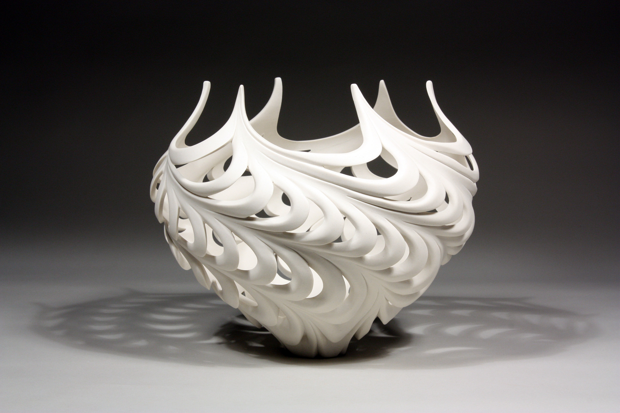 porcelain sculpture entitled Wave Vessel