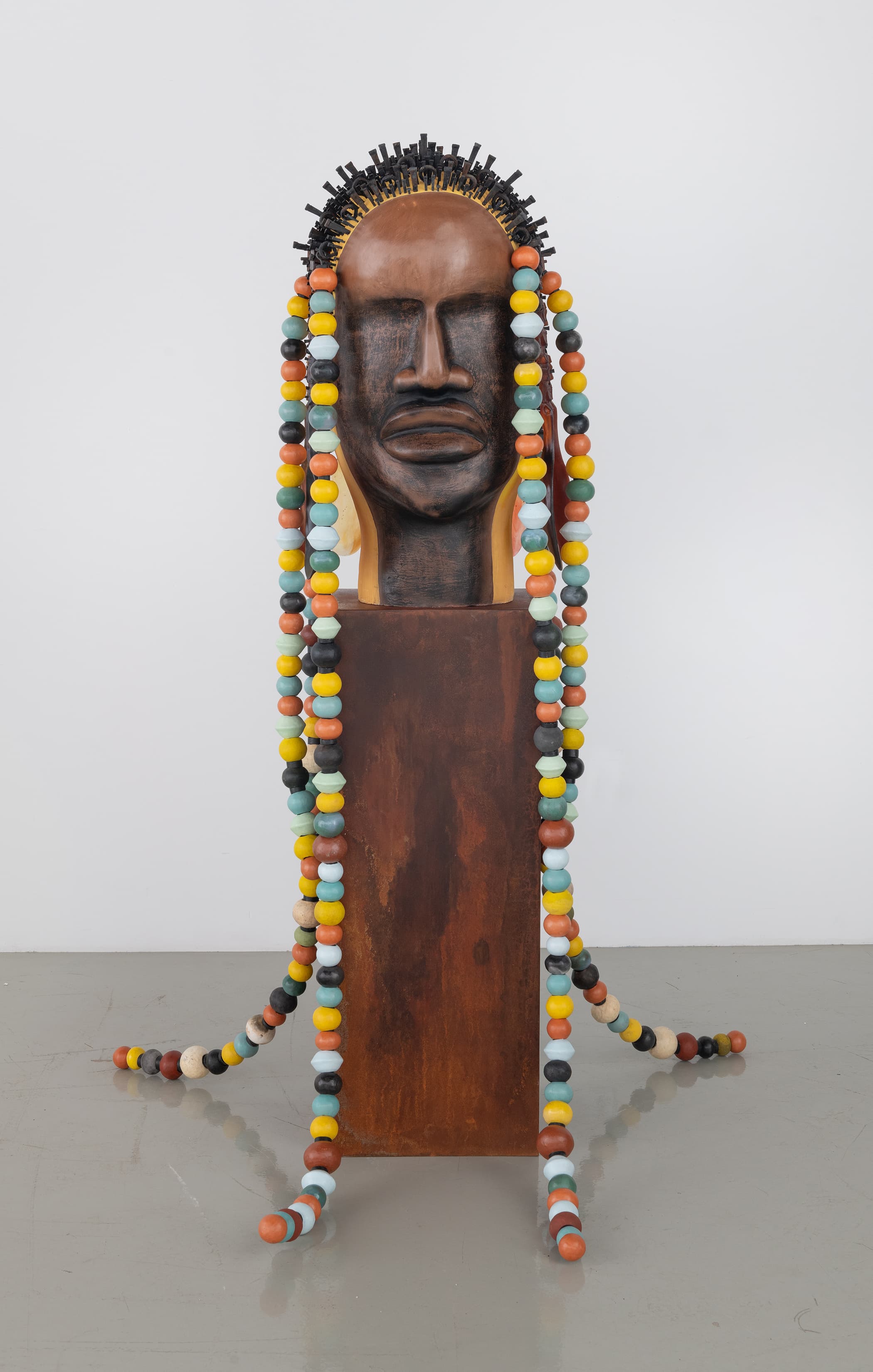 clay, glass and metal sculpture