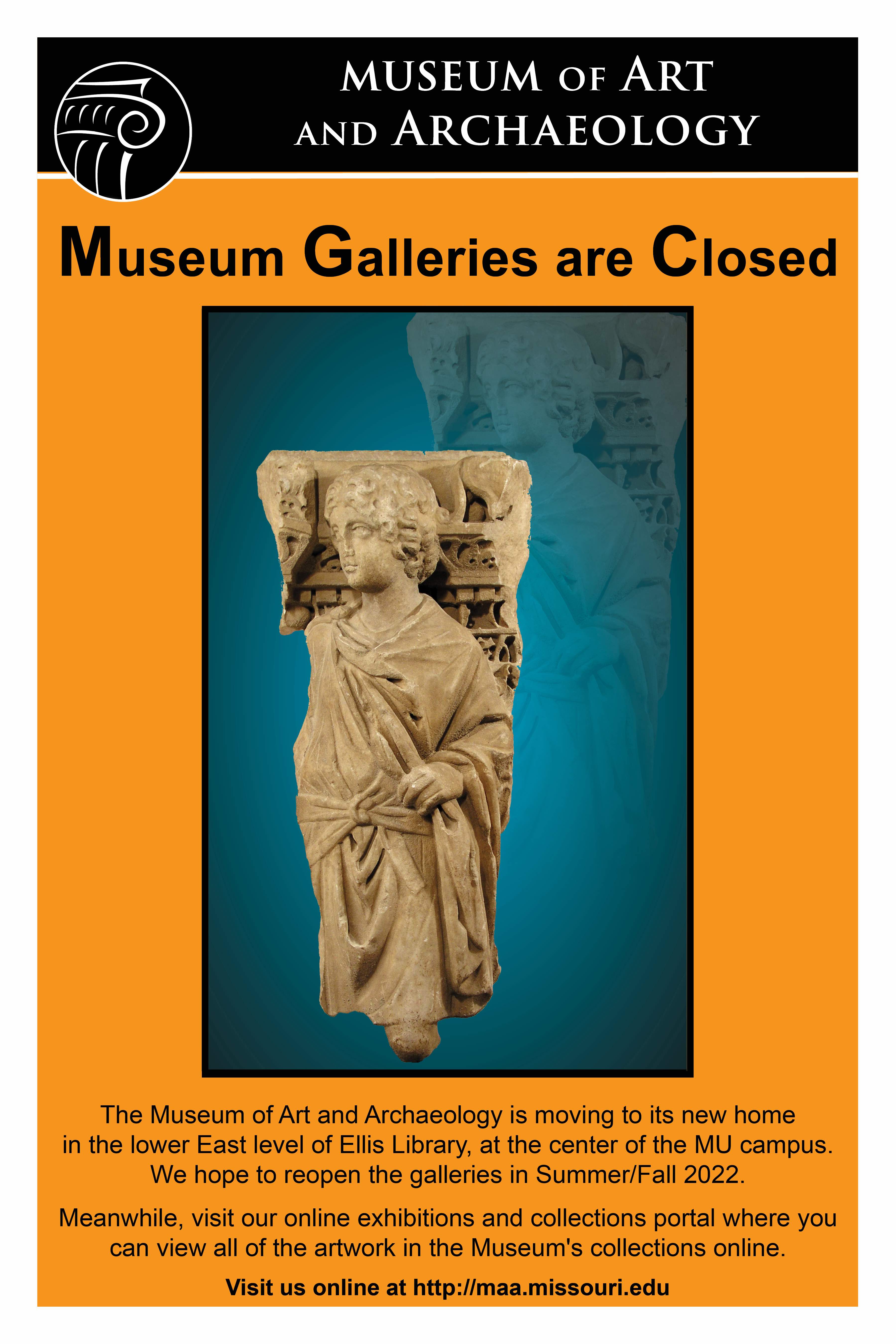 Sign announcing the museum's temporary closing