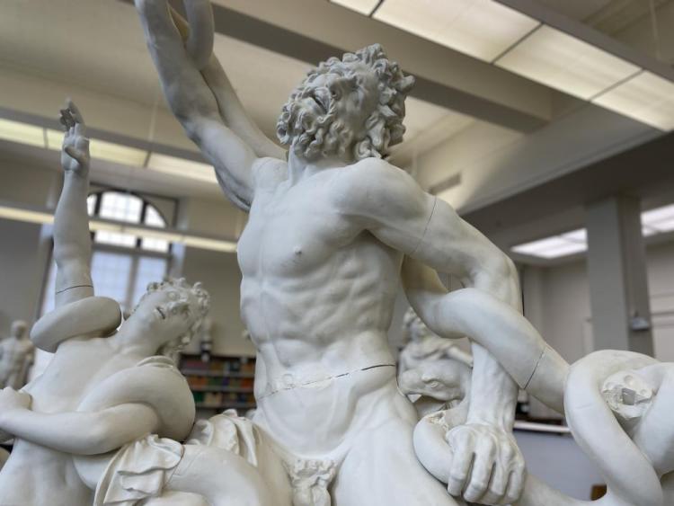 close view of a statue in the cast gallery