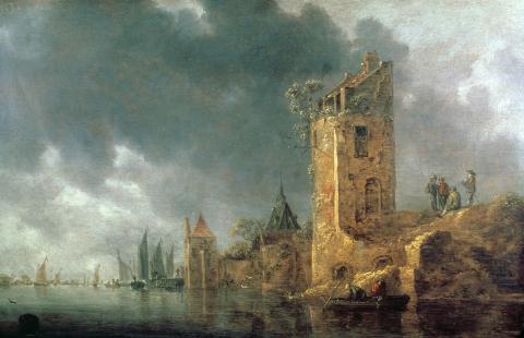 River Scene with Ruined Tower