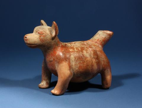 small clay dog